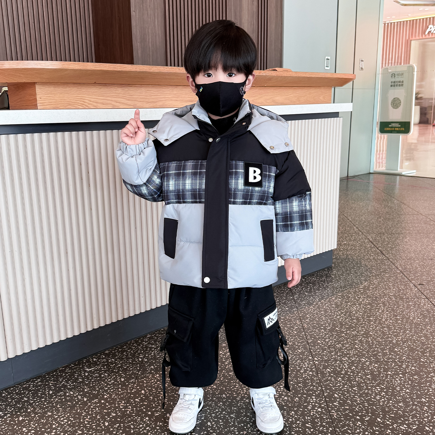 男童棉服加绒加厚冬装2025新款儿童羽绒棉衣保暖面包服冬季衣服潮