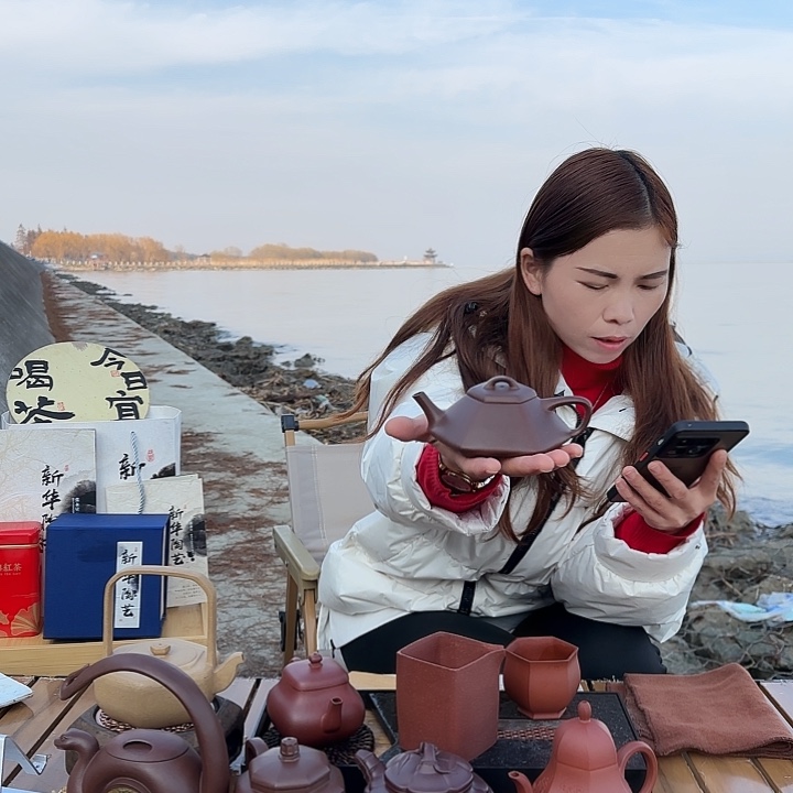 紫砂茶壶六方合瓢