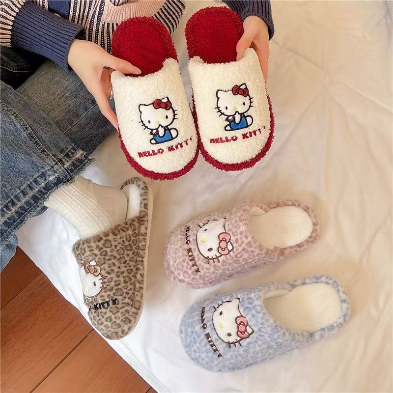 可爱猫咪包头毛毛拖女外穿2025新款秋冬居家室内防滑保暖棉拖鞋LW