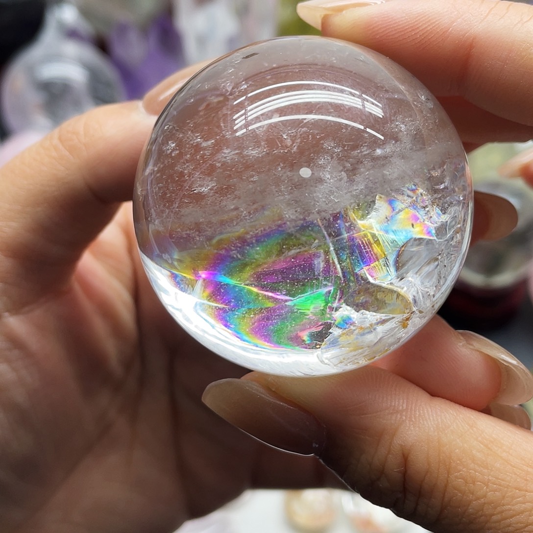 未镶嵌水晶珠宝半成品71爆彩白水晶