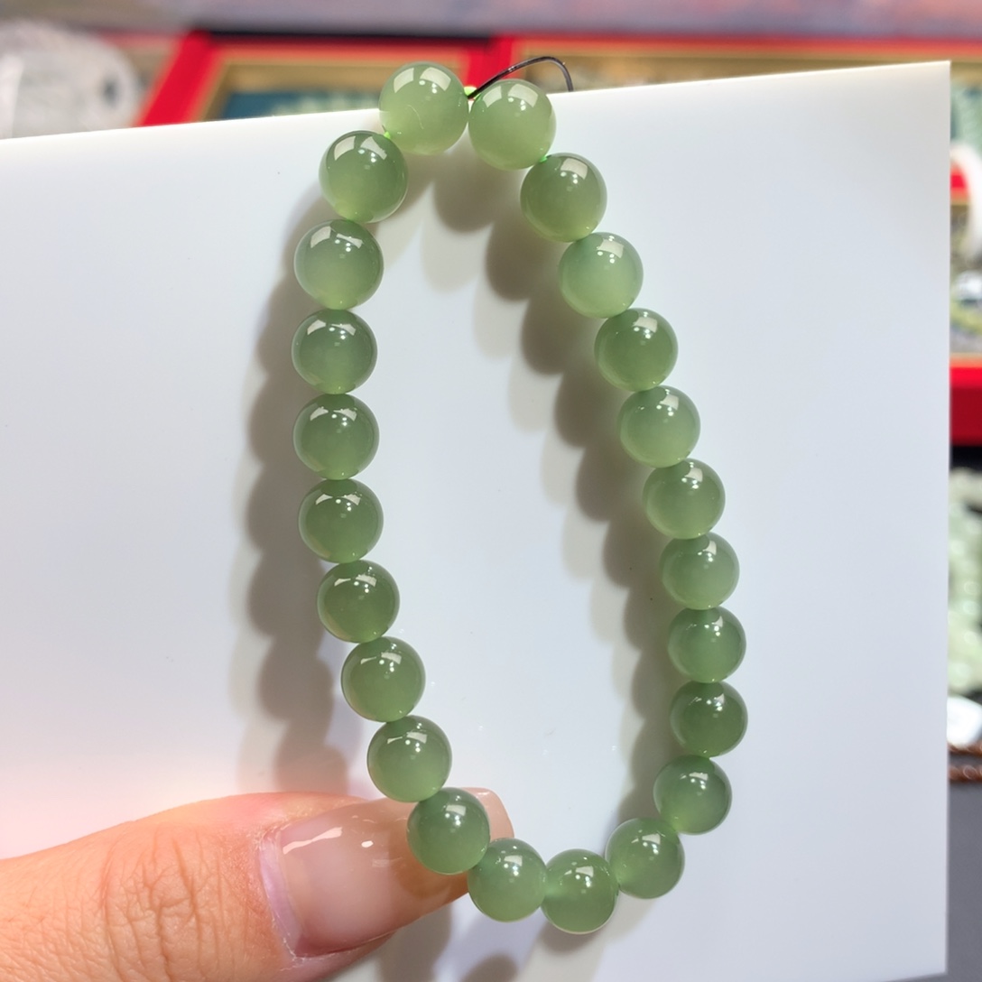 和田玉手串未镶嵌浅湖水