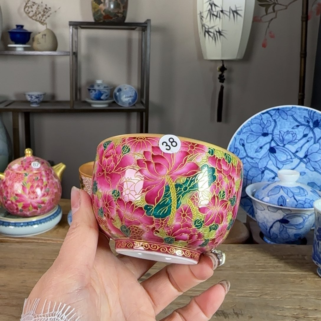 杯景德镇陶瓷柴烧多人