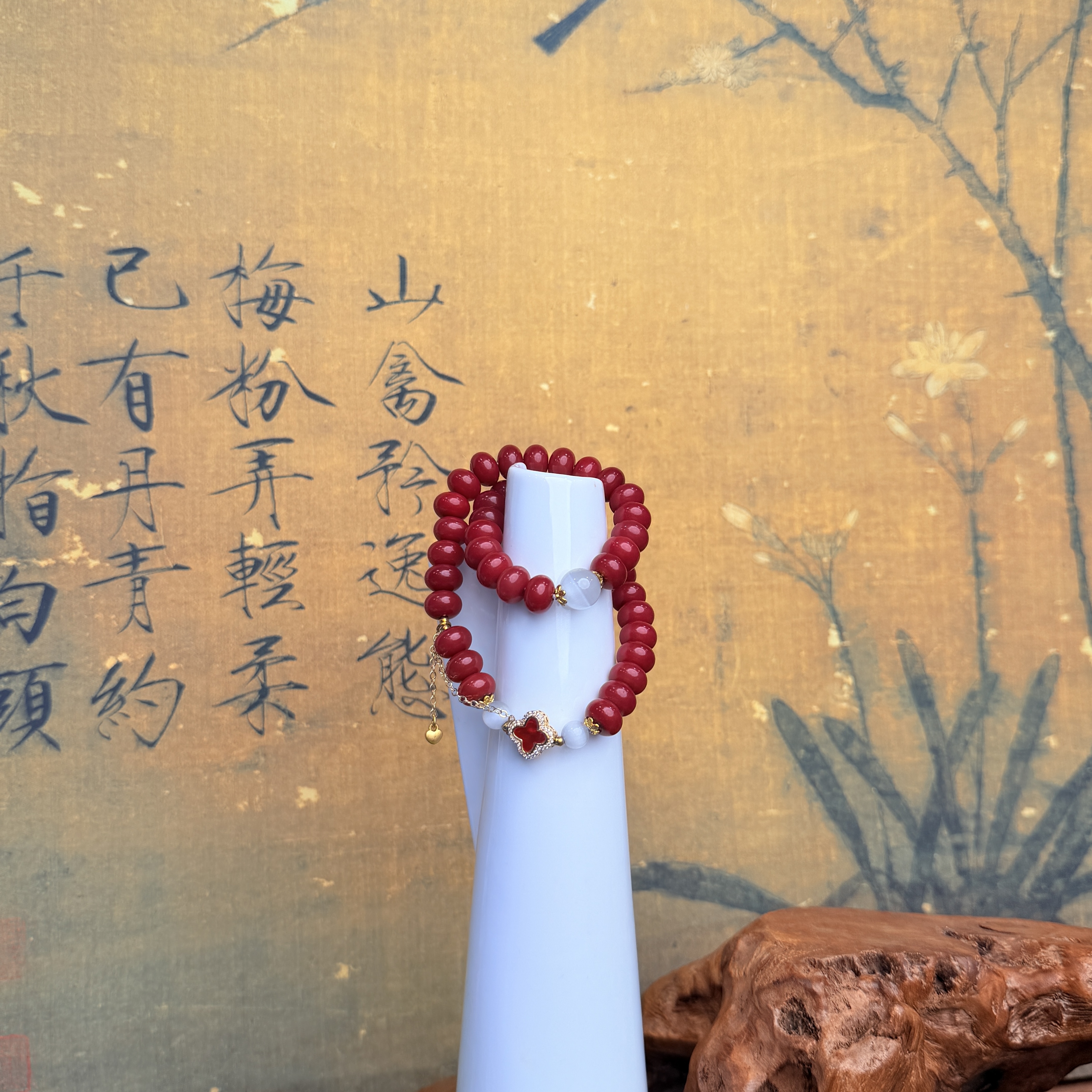 DP 1118-0.8*1.0红菩提算盘珠红心十字挂坠红菩提算盘珠（无礼盒）