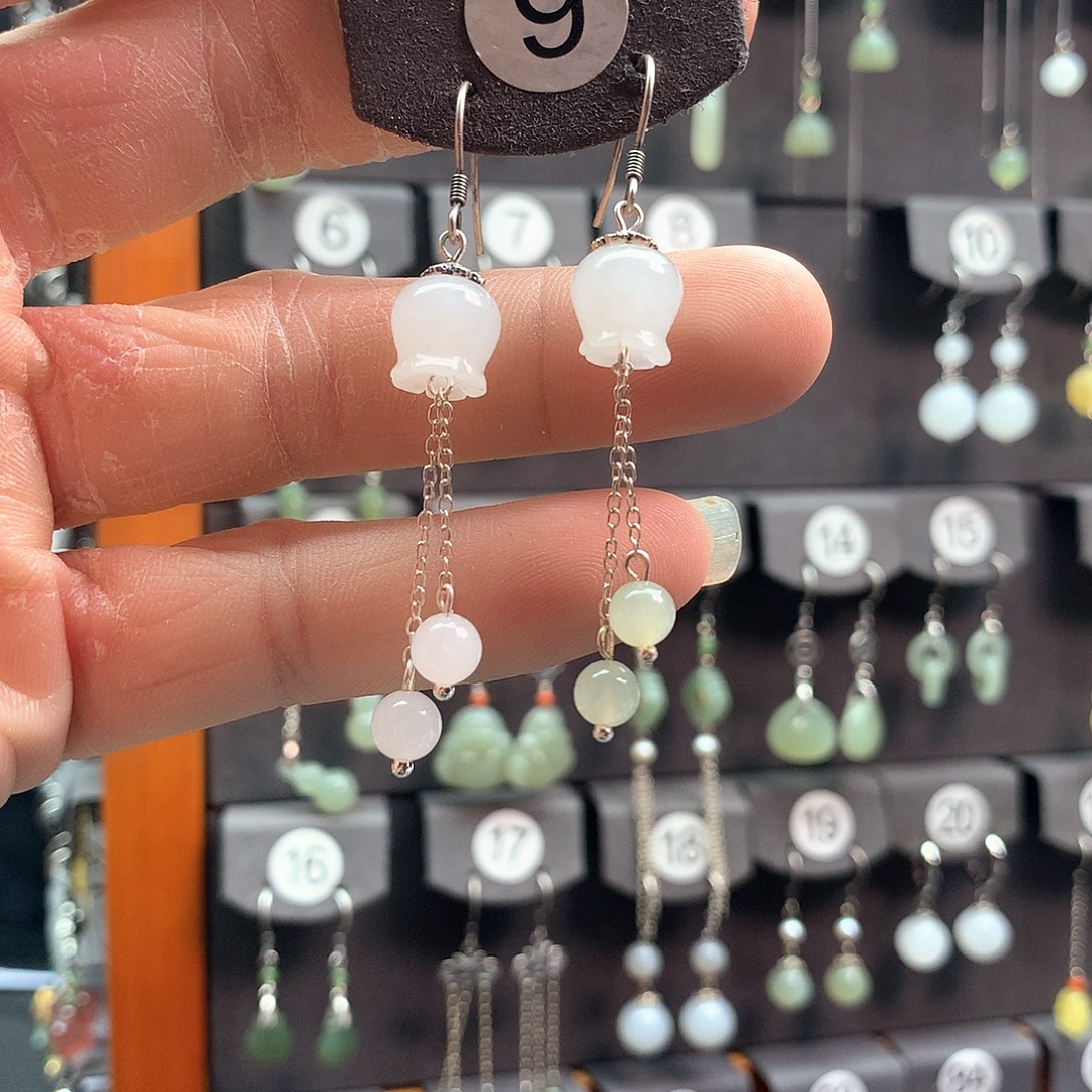 和田玉未镶嵌耳饰筱**9