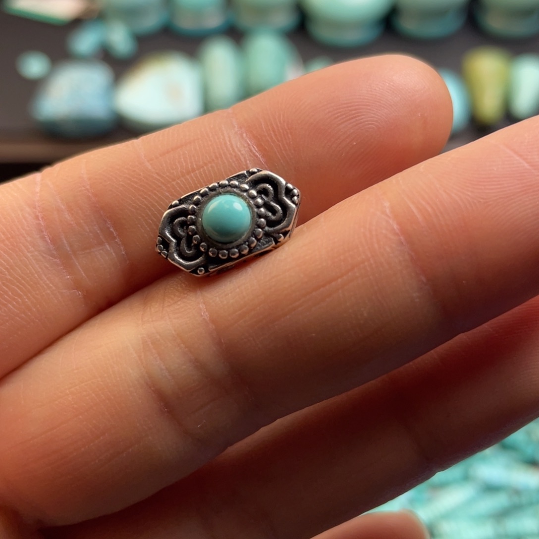 绿松石颈饰银S925镶嵌海*