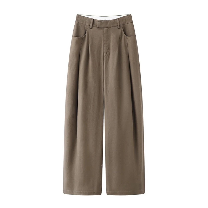 【慵懒松弛】2025春新款高腰宽松休闲百搭显瘦直筒长裤女.Y8006