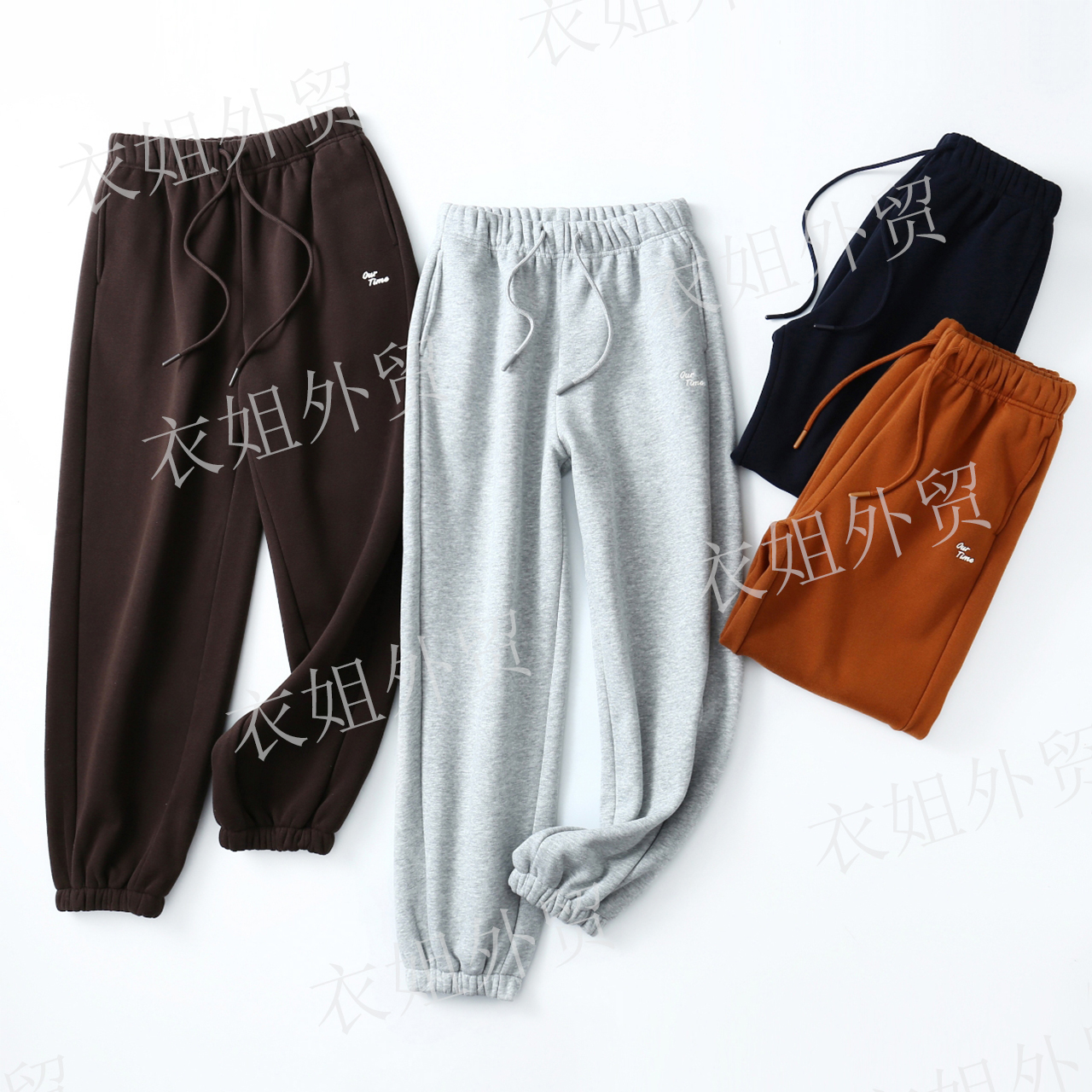 衣姐家飞乐棉加绒束口裤女2025秋冬新款松紧腰加绒卫裤ON-609