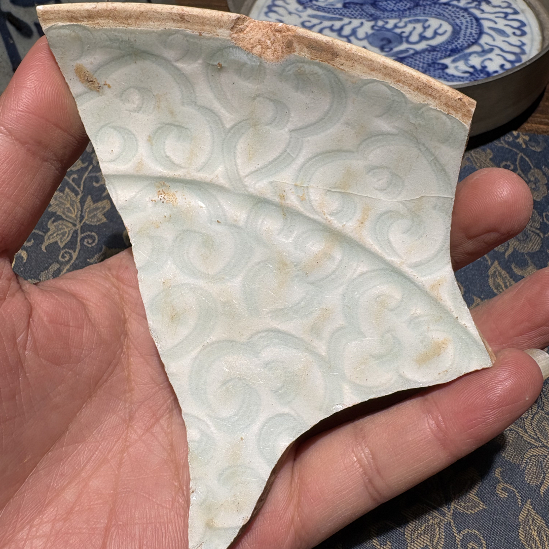 S湖田窑影青釉刻工瓷片标本学习收藏顺丰包邮