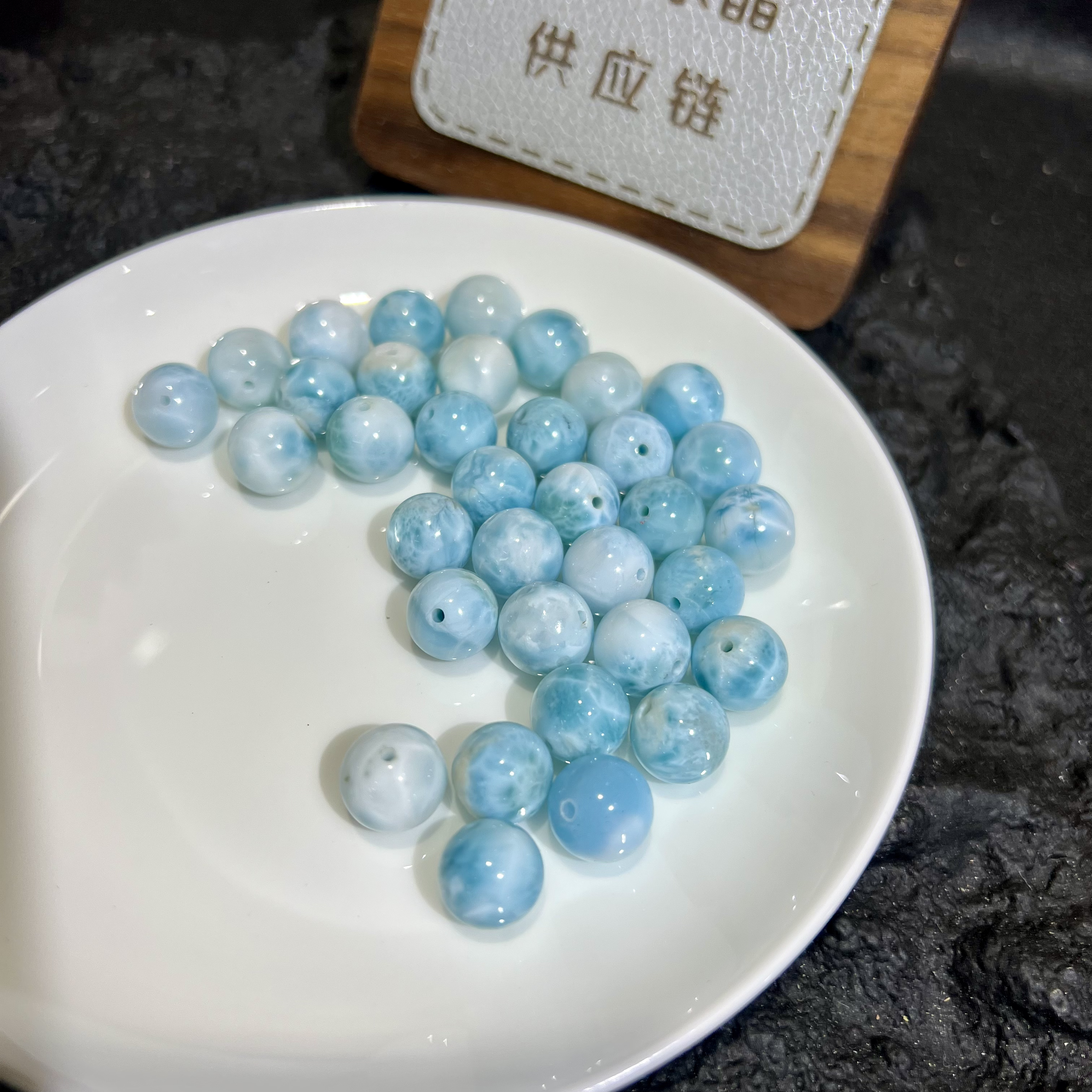 【月月家】S025天然海纹石单珠海纹石通孔单珠11-12mm多样性发其一