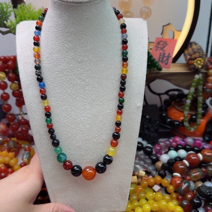 玛瑙/玉髓颈饰合金