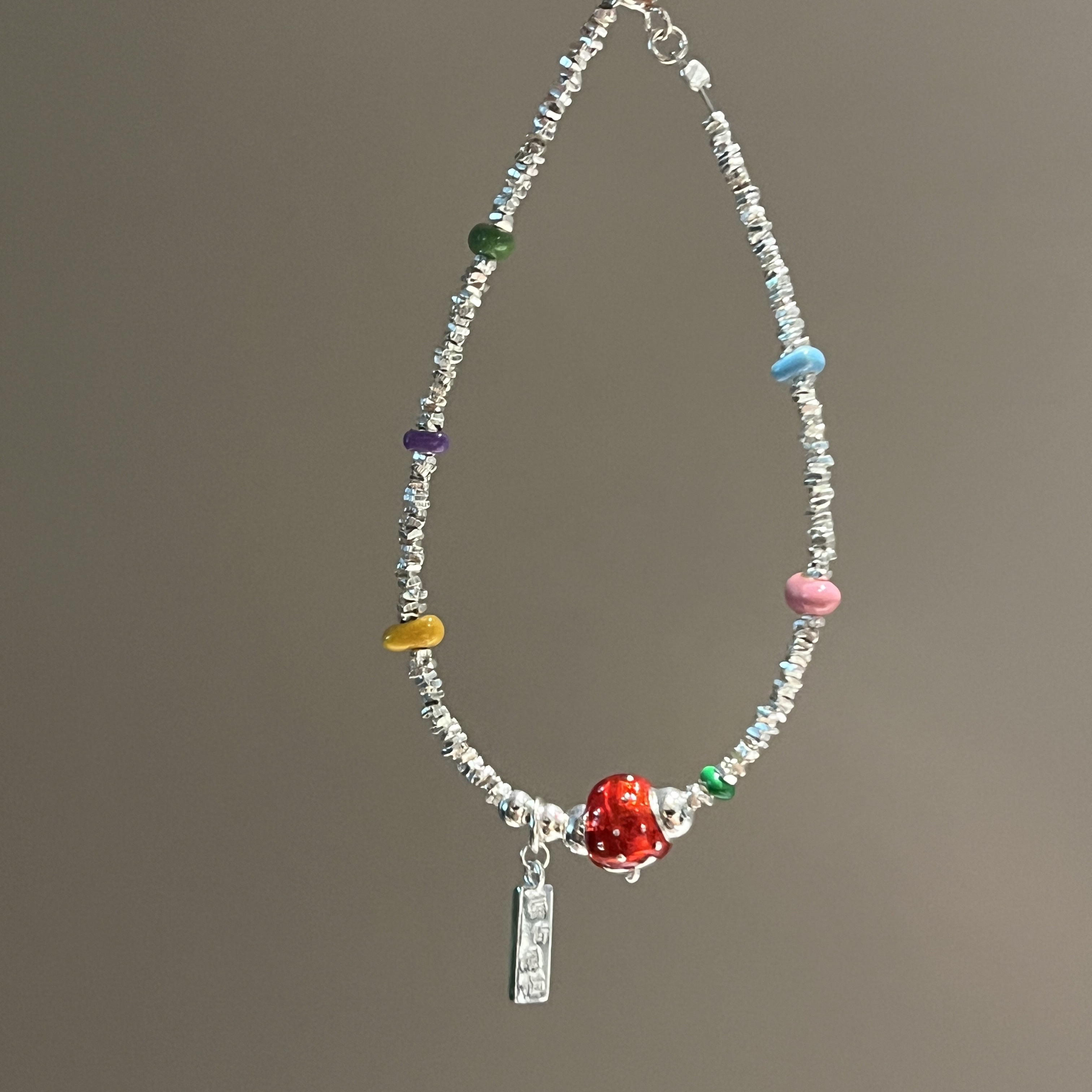 925银银制品 彩色草莓手链