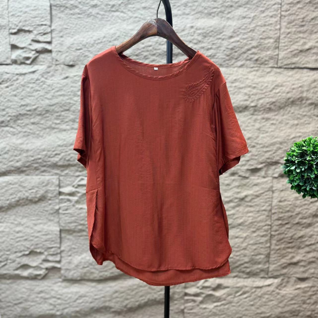 10348新款夏季时尚纯色休闲短袖T恤