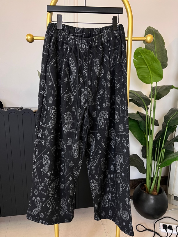 秋冬款提花潮流直筒裤女时尚休闲洋气百搭长裤