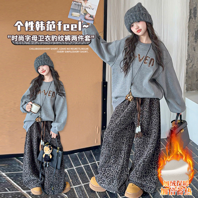 套装韩版冬季刺绣女童中大童