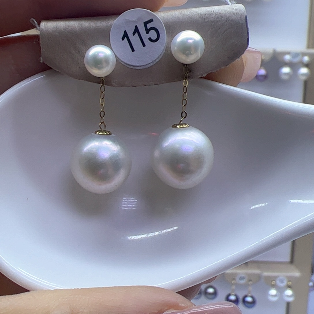 淡水珍珠耳饰18K金镶嵌