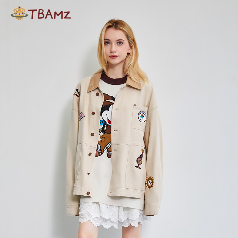TBAMZ 美式remake刺绣章仔vintage工装夹克 7224WT1141