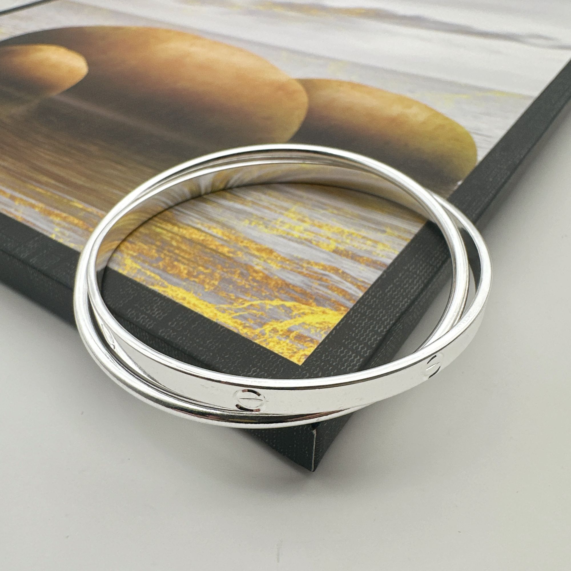 足银手镯 足银999.9手镯 2号闭口古法素圈实心精美素款银手镯