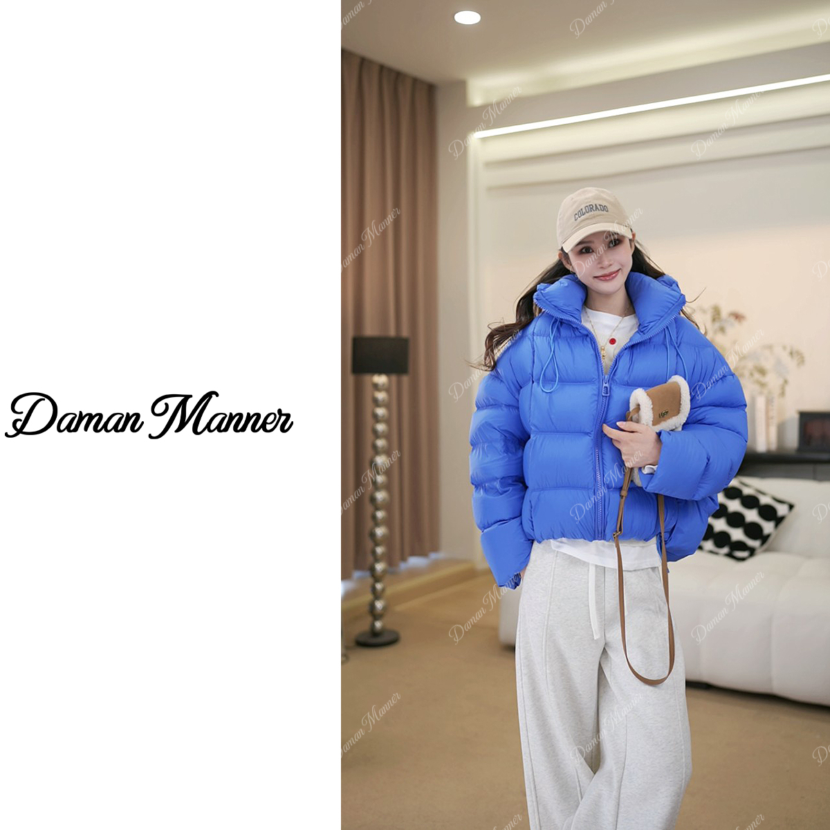 DAMAN | 90白鹅绒泡芙系列短款加厚宽松连帽龟背羽绒服-8117