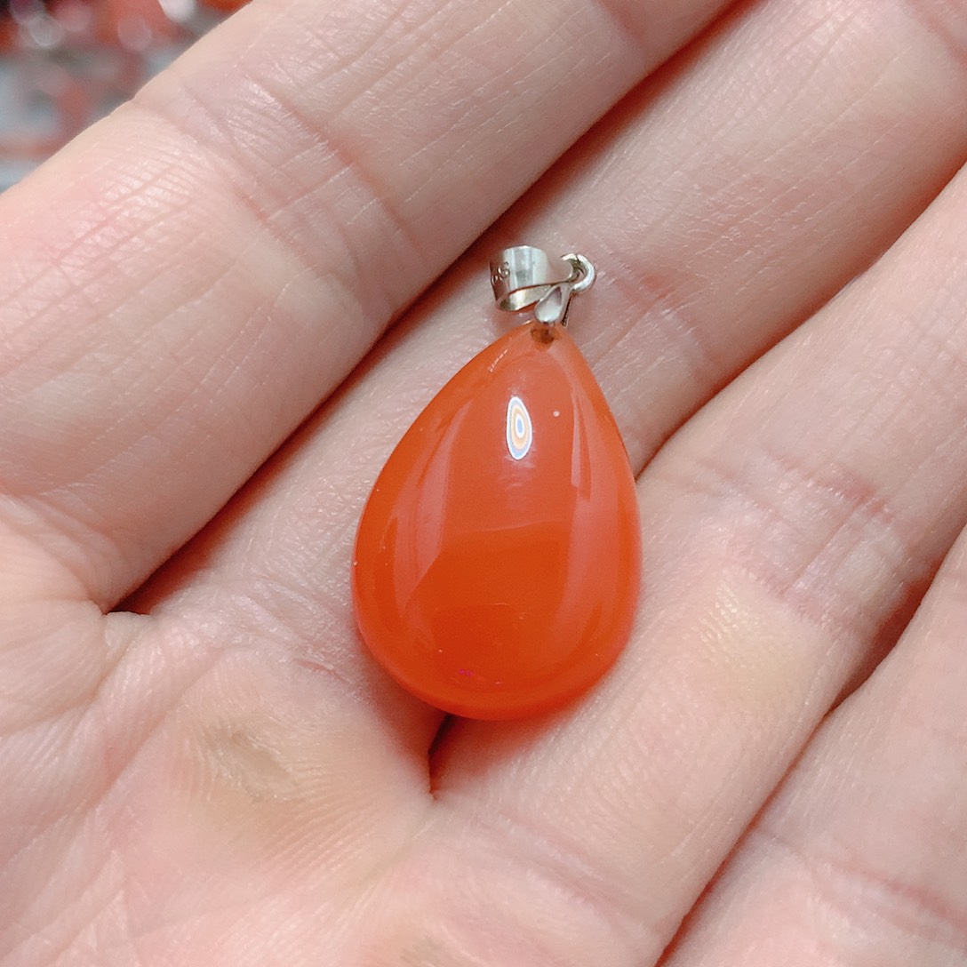 南红玛瑙吊坠(不含链)银S925镶嵌