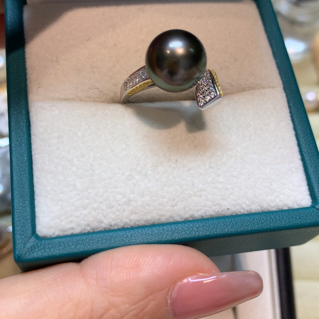 海水珍珠戒指银S925镶嵌