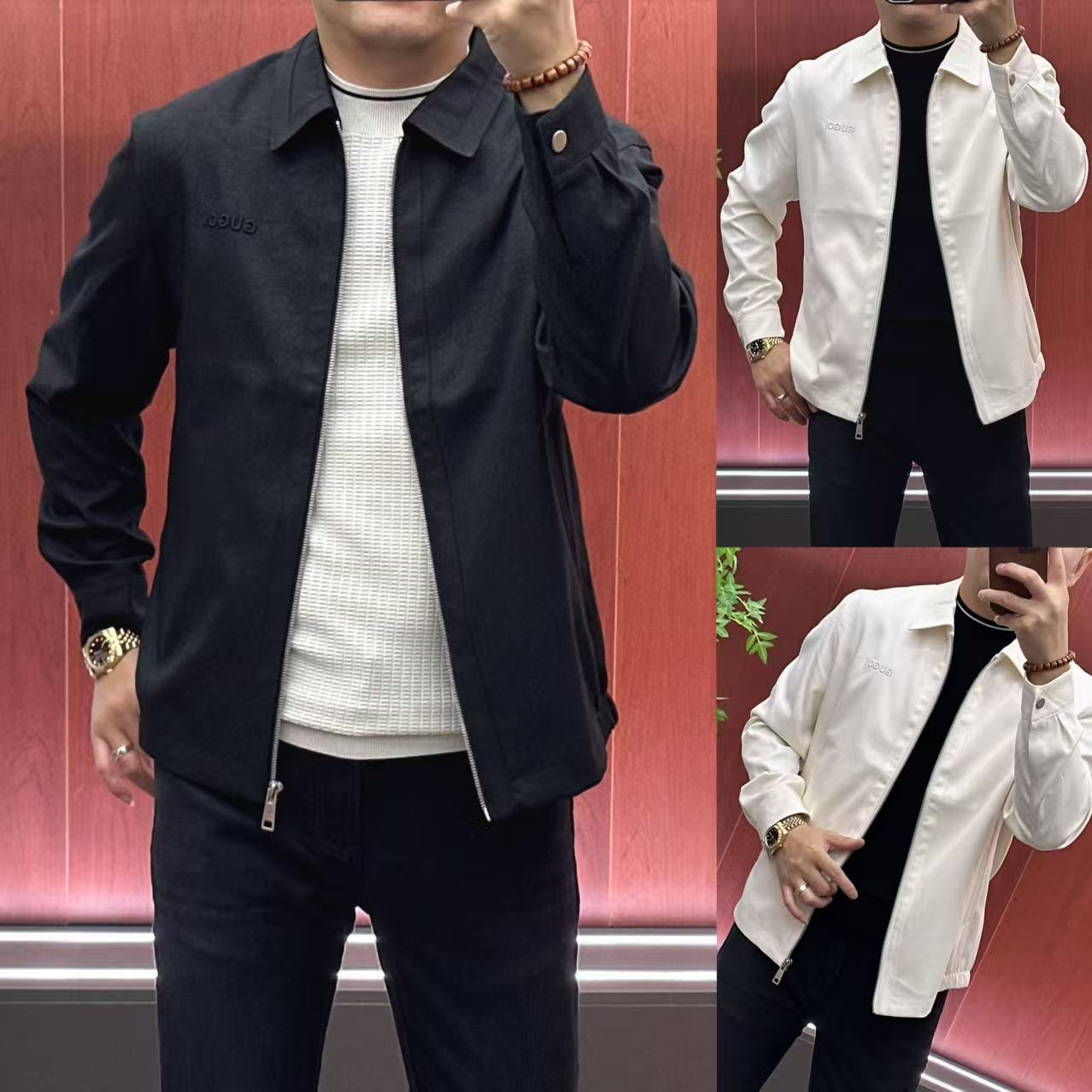 7173【杨会长名品男装】欧货•春秋款•简约轻奢衬衫款夹克外套•杰