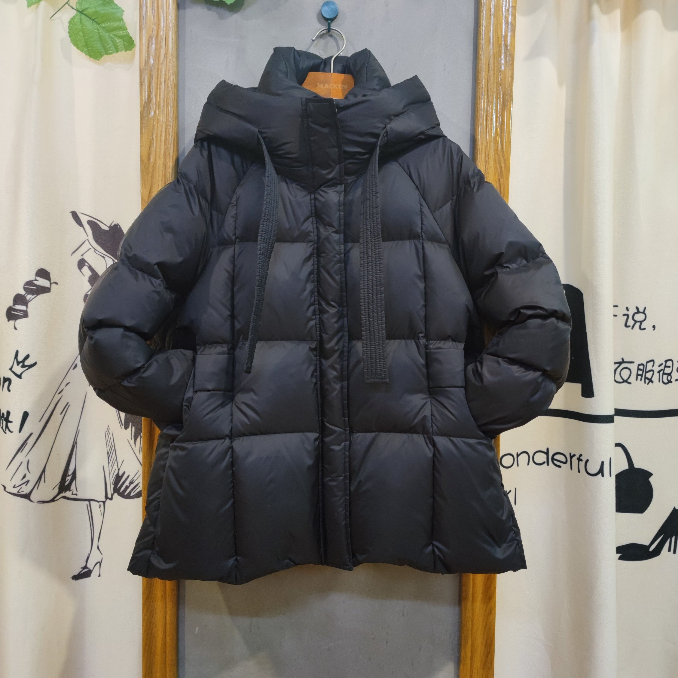 麦寻YRMZS08Y冬季新款中长款连帽加厚鸭绒保暖外套