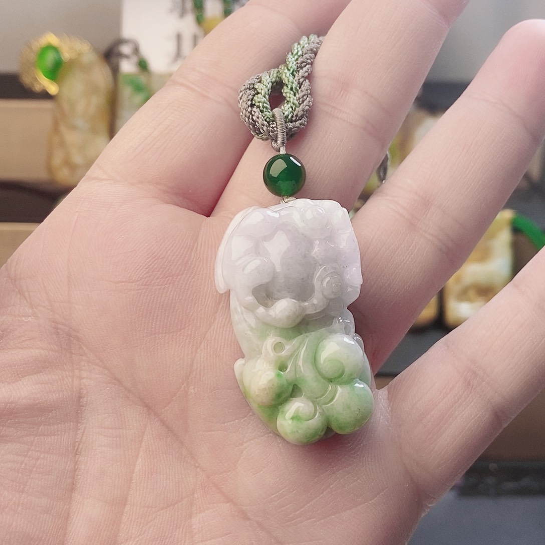 翡翠银S925镶嵌吊坠(赠链)
