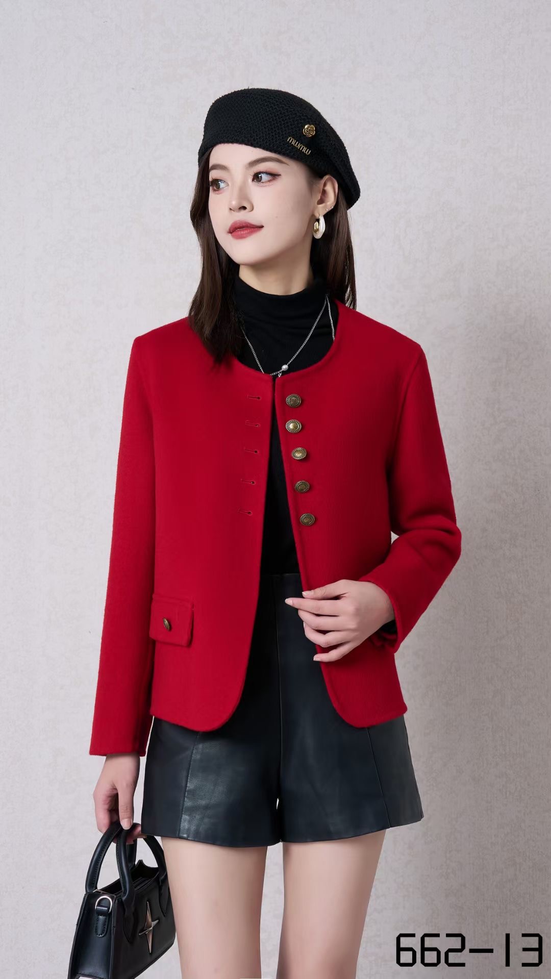 2025时尚春秋短款双面羊绒大衣