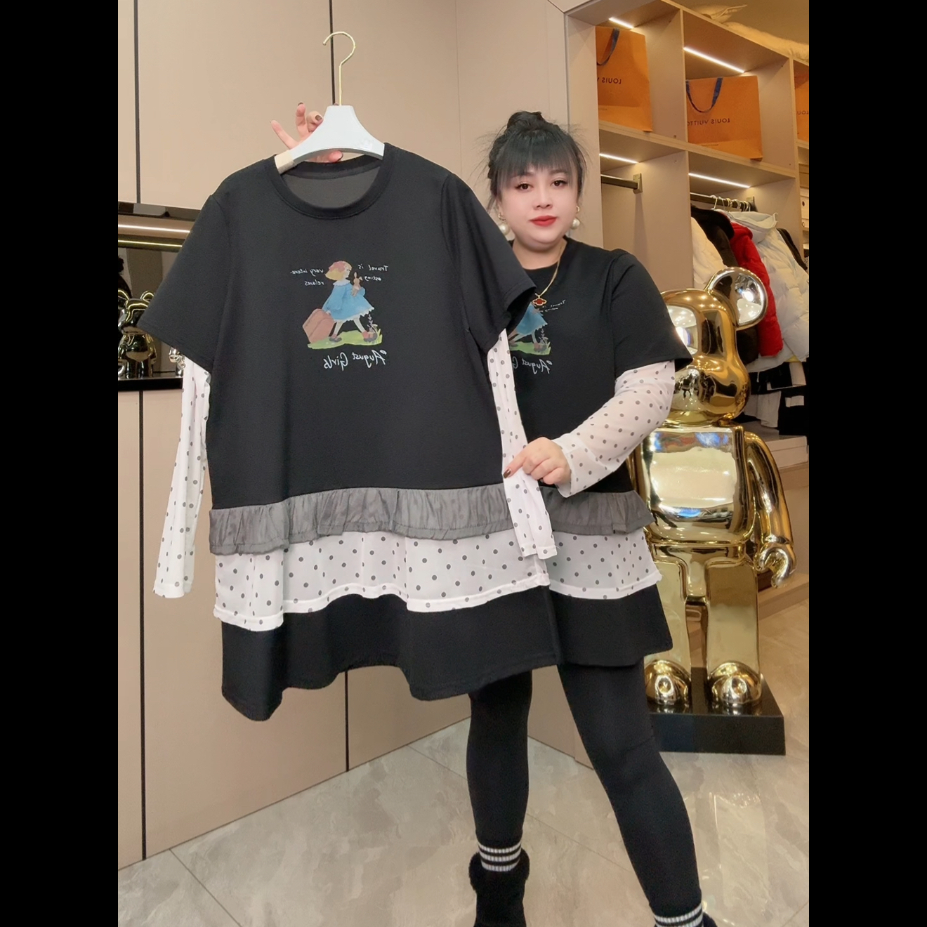 015.欧货时尚拼色衫6195款衣长约82