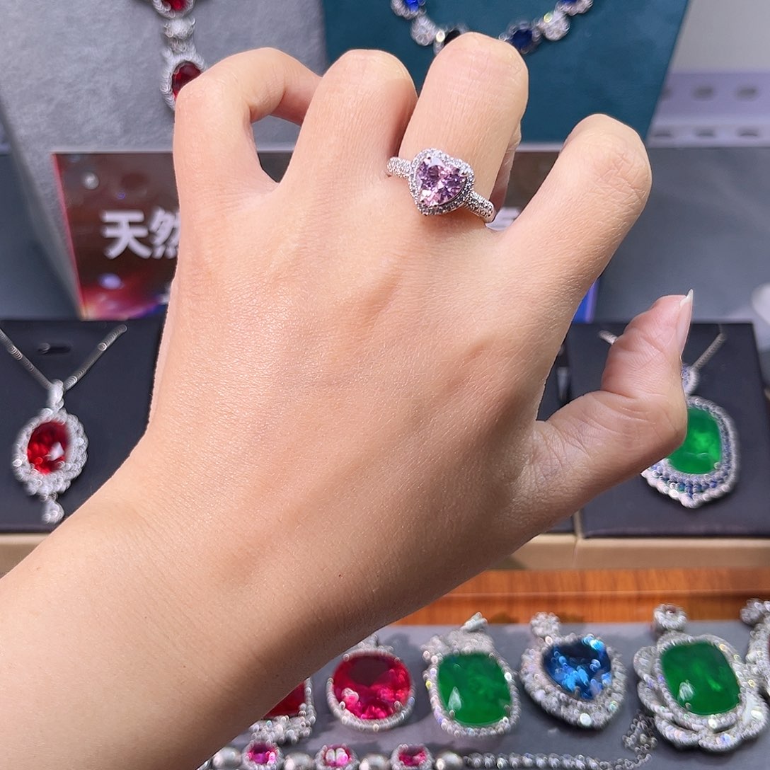 戒指蓝宝石银S925镶嵌d 80