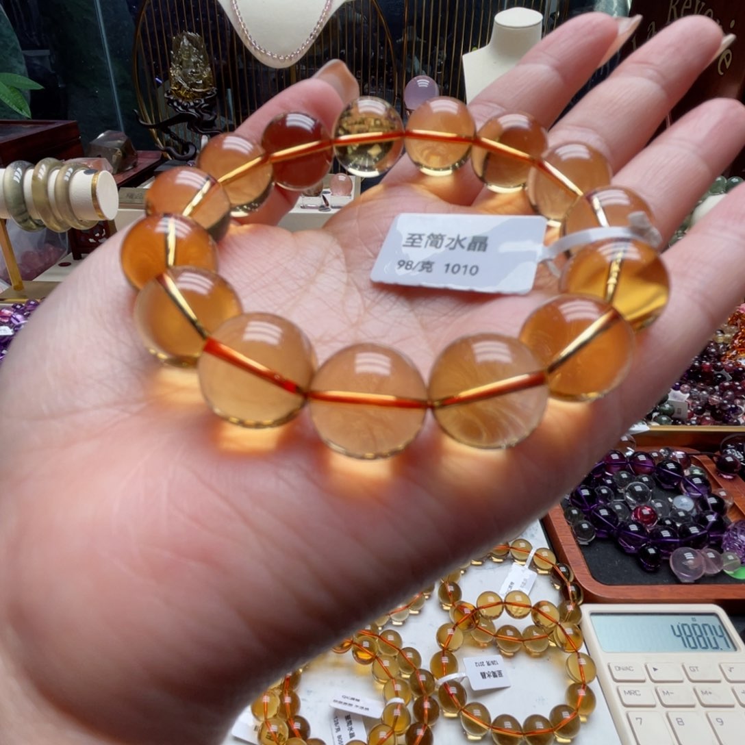 未镶嵌手链水晶黄水晶13.6mm