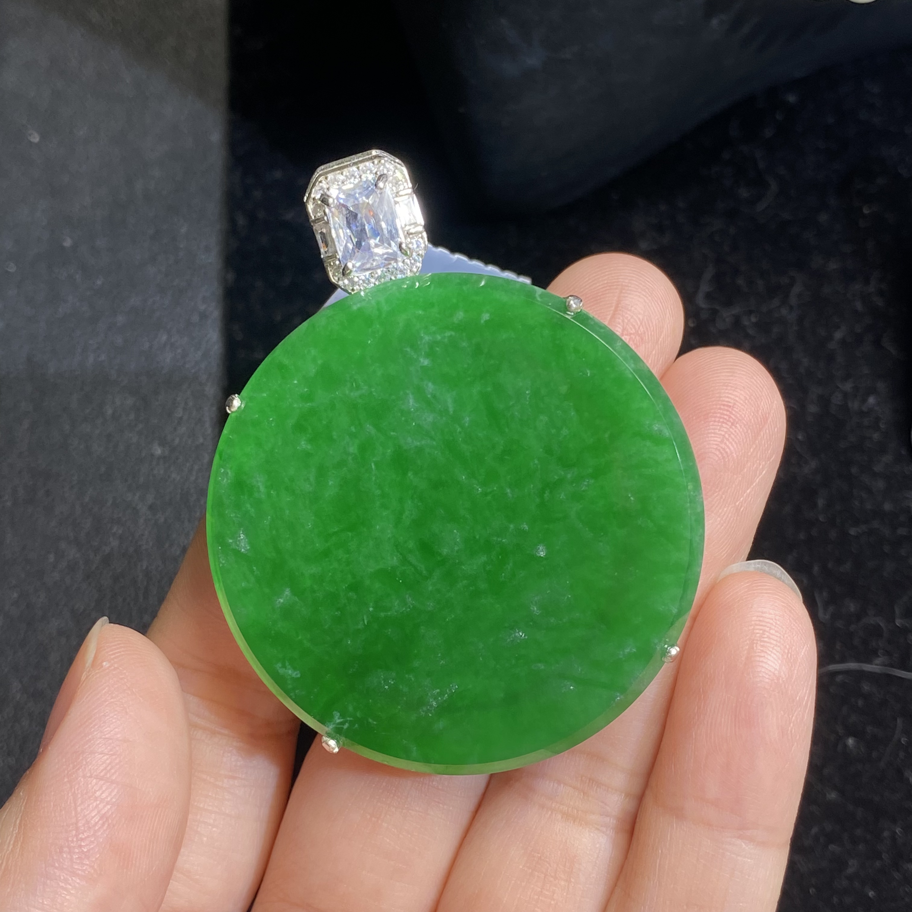 危料专卖天然翡翠a货圆牌吊坠