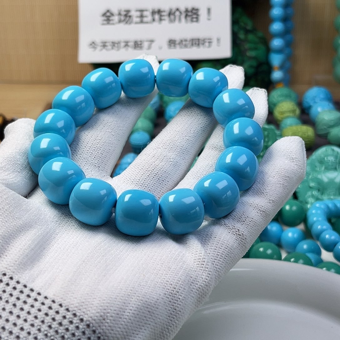 湖北工厂批发精选绿色手串雕刻DIY配饰