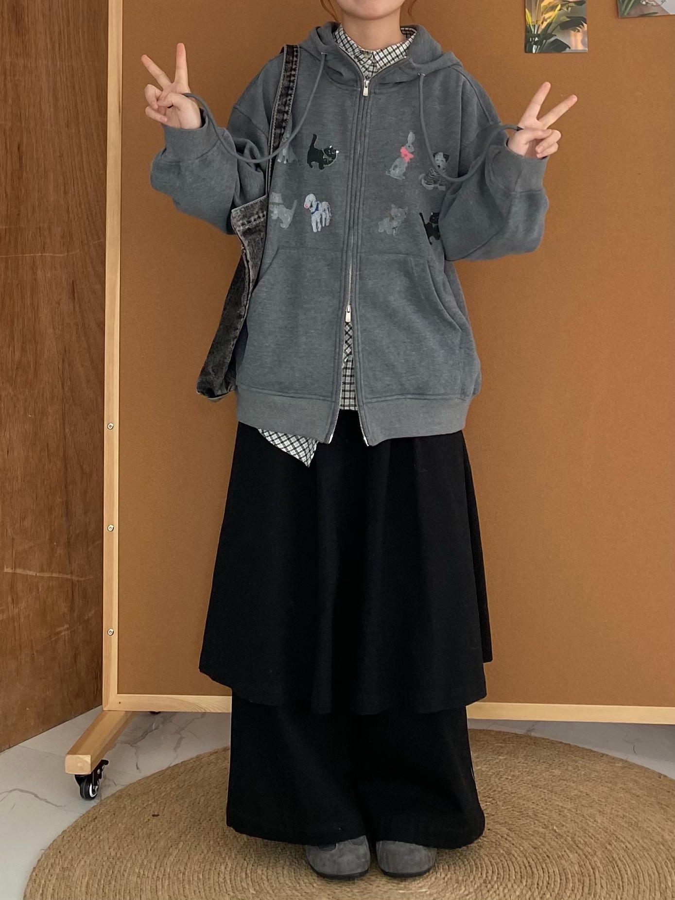 软糯舒服连帽加绒开衫卫衣