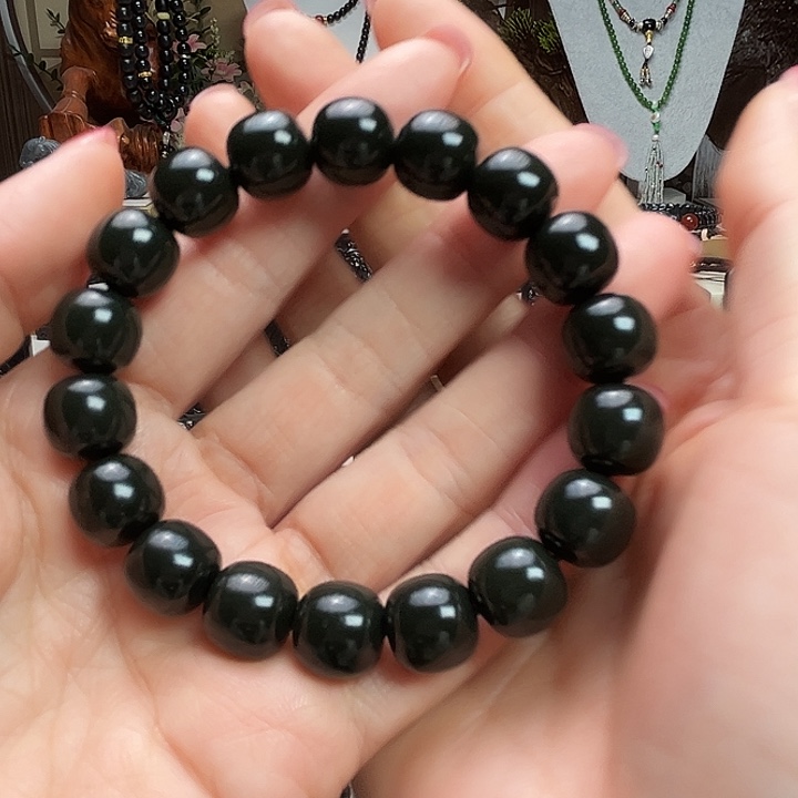 和田玉（墨玉）未镶嵌颈饰啦12黑青