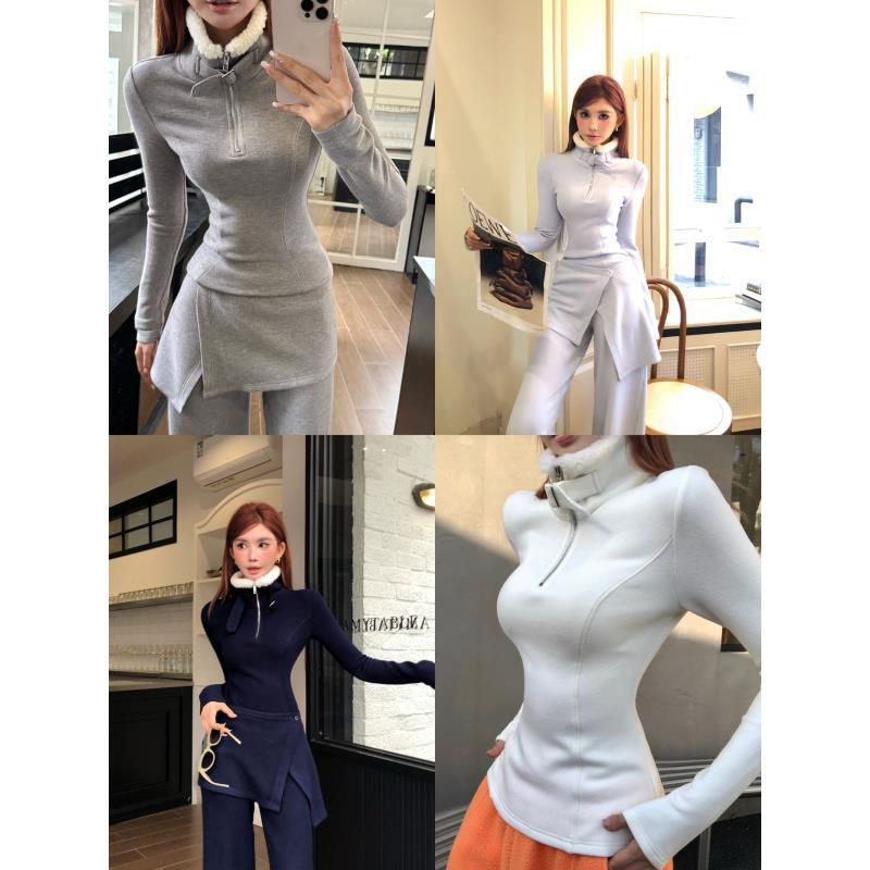 婉君Q【双面羊绒果冻】自发热“320g羊毛”立领长袖上衣LWJ25D4T4084