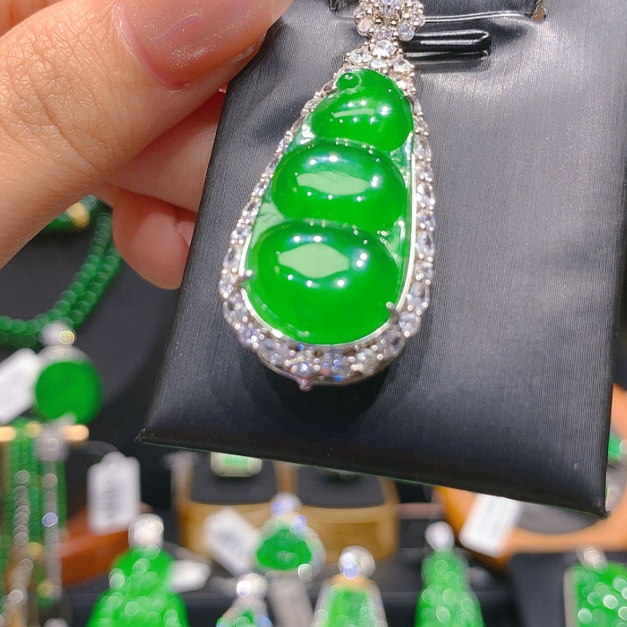 【闪购商品】翡翠银S925镶嵌颈饰5柒姐