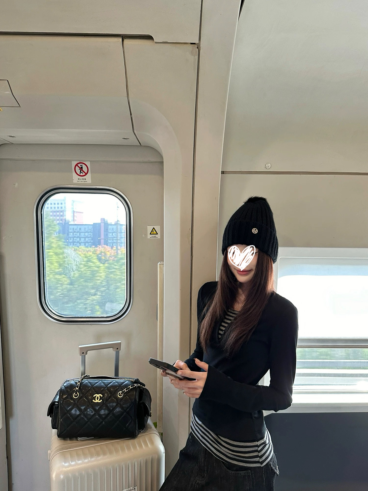 亨利领假两件长袖打底T恤