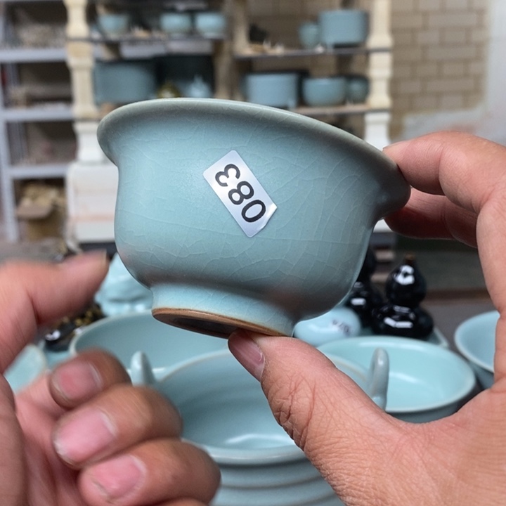 摆件一****冬抱朴汝瓷仿古微瑕