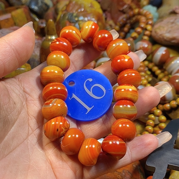 玛瑙/玉髓手链未镶嵌橙*