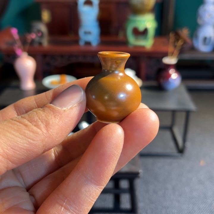 摆件微陶老王迷你拉坯花瓶