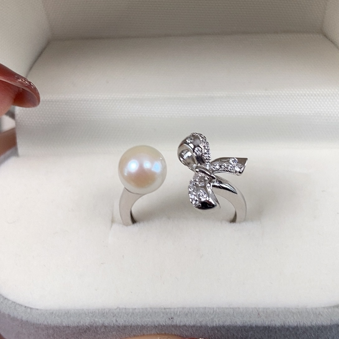 海水珍珠戒指银S925镶嵌