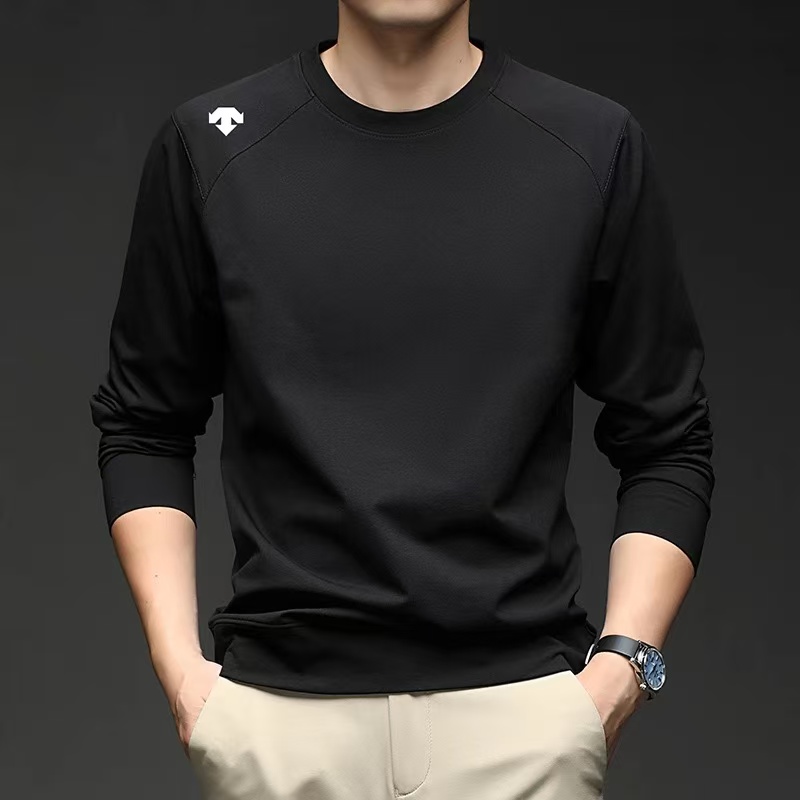 奥莱撤柜大牌t恤长袖男士春秋吸湿速干运动潮流圆领打底衫卫衣