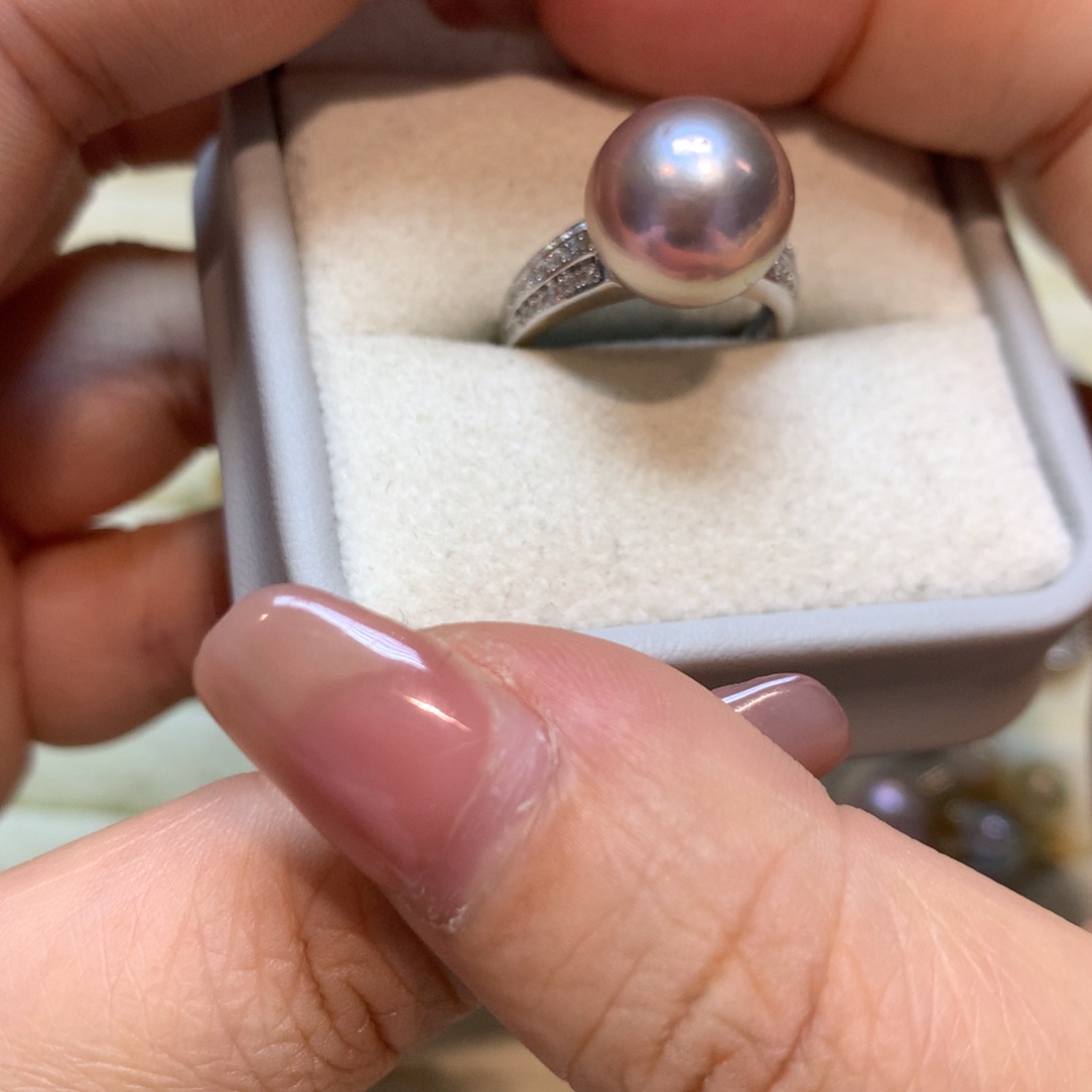 淡水珍珠戒指银S925镶嵌