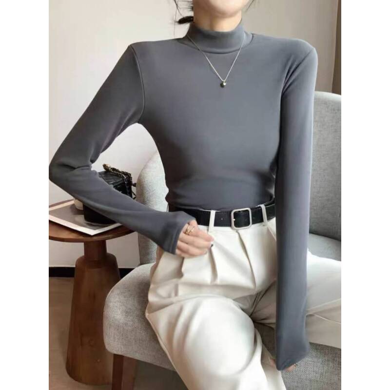 德绒T 半高领亲肤高弹修身长袖打底衫 2802