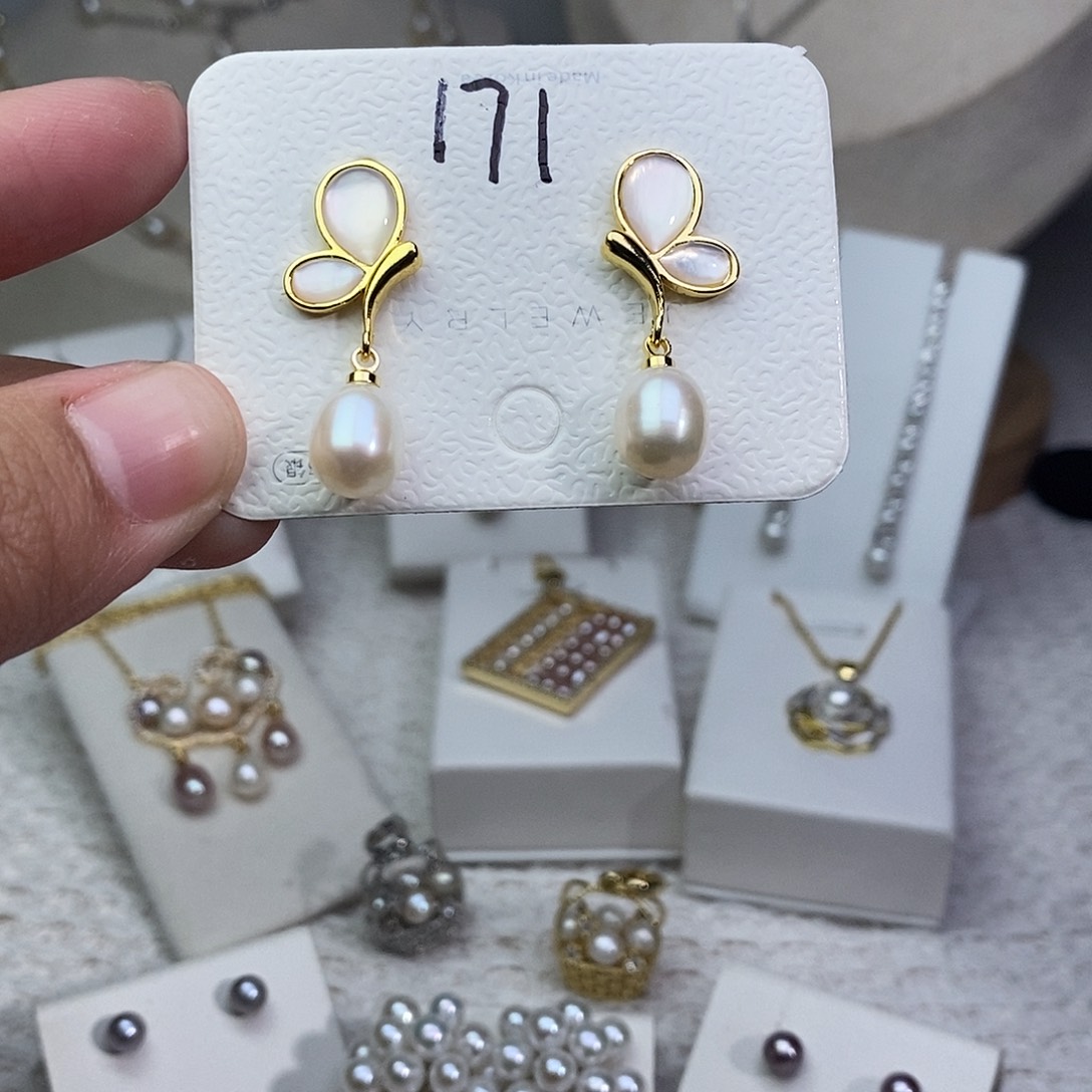 耳饰淡水珍珠银S925镶嵌