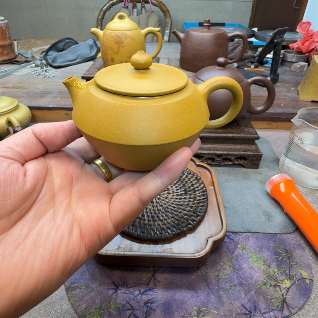 蛤***哥紫砂茶壶合欢壶（（原矿黄金缎泥10cc