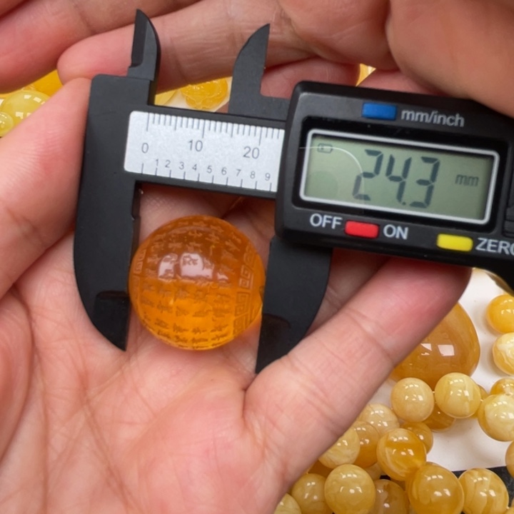 裸石蜜蜡未镶嵌蜜蜡心经圆珠