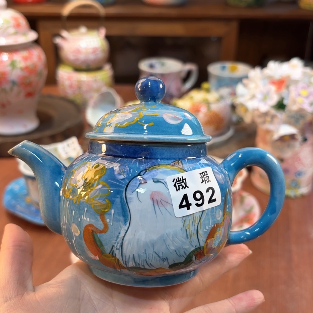 盛*景德镇手绘高温釉下彩陶瓷茶具