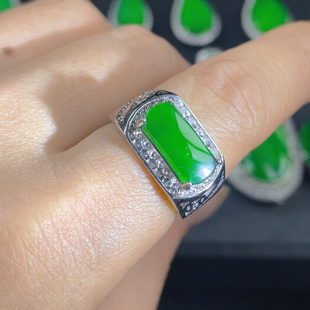 翡翠吊坠(不含链)银S925镶嵌